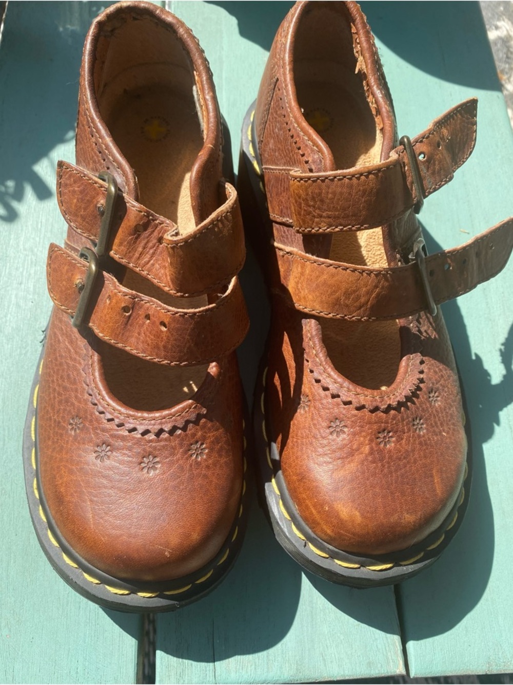 Dr. Martens Brown Leather Double-Strap Mary Jane Y2K vintage